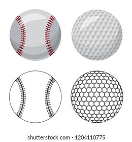 Vector illustration of sport and ball logo. Set of sport and athletic stock vector illustration.