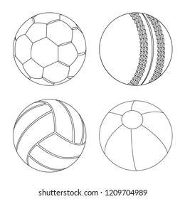 Vector illustration of sport and ball logo. Set of sport and athletic stock vector illustration.