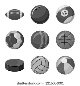 Vector illustration of sport and ball logo. Set of sport and athletic vector icon for stock.