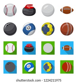 Vector illustration of sport and ball logo. Set of sport and athletic stock symbol for web.
