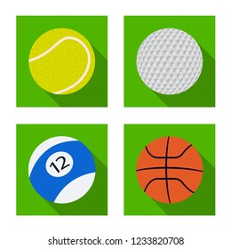 Vector illustration of sport and ball logo. Set of sport and athletic stock symbol for web.