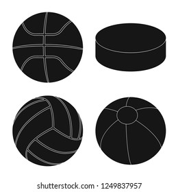 Vector illustration of sport and ball logo. Collection of sport and athletic stock vector illustration.