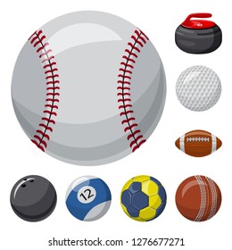 Vector illustration of sport and ball logo. Set of sport and athletic stock symbol for web.