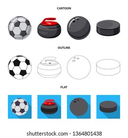 Vector illustration of sport and ball logo. Set of sport and athletic stock symbol for web.