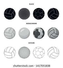 Vector illustration of sport and ball logo. Collection of sport and athletic stock vector illustration.