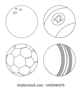 Vector illustration of sport and ball logo. Set of sport and athletic stock symbol for web.
