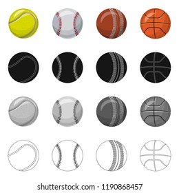 Vector illustration of sport and ball sign. Collection of sport and athletic stock symbol for web.