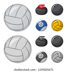 Vector illustration of sport and ball sign. Set of sport and athletic vector icon for stock.