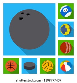 Vector illustration of sport and ball sign. Set of sport and athletic stock symbol for web.