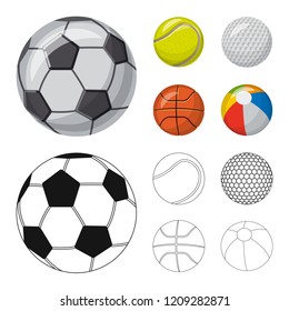 Vector illustration of sport and ball sign. Set of sport and athletic stock symbol for web.