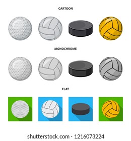 Vector illustration of sport and ball sign. Collection of sport and athletic stock vector illustration.