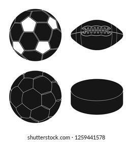 Vector illustration of sport and ball sign. Set of sport and athletic stock symbol for web.