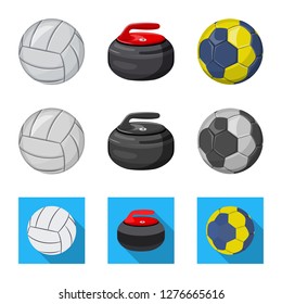 Vector illustration of sport and ball sign. Set of sport and athletic stock symbol for web.