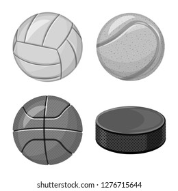 Vector illustration of sport and ball sign. Set of sport and athletic vector icon for stock.