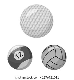 Vector illustration of sport and ball sign. Set of sport and athletic stock symbol for web.