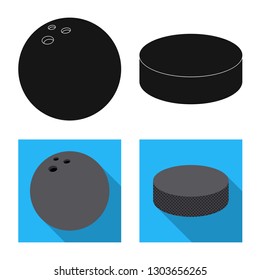 Vector illustration of sport and ball sign. Set of sport and athletic vector icon for stock.