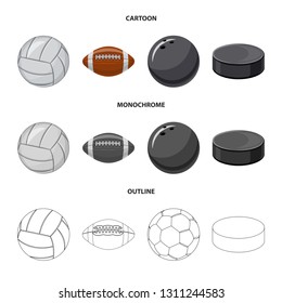 Vector illustration of sport and ball sign. Set of sport and athletic vector icon for stock.