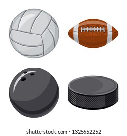 Vector illustration of sport and ball sign. Collection of sport and athletic vector icon for stock.