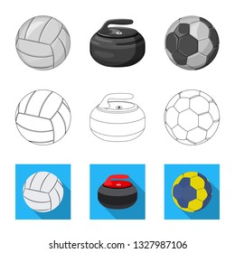 Vector illustration of sport and ball sign. Collection of sport and athletic stock symbol for web.