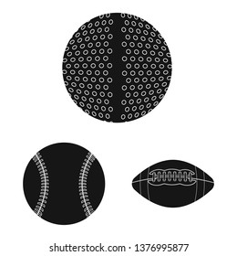 Vector illustration of sport and ball sign. Set of sport and athletic vector icon for stock.