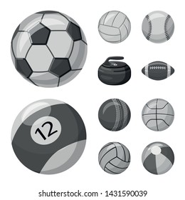 Vector illustration of sport and ball sign. Collection of sport and athletic vector icon for stock.