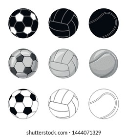 Vector illustration of sport and ball sign. Collection of sport and athletic vector icon for stock.