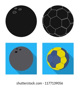 Vector illustration of sport and ball symbol. Collection of sport and athletic vector icon for stock.