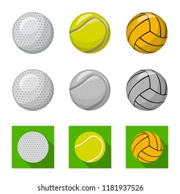 Vector illustration of sport and ball symbol. Set of sport and athletic vector icon for stock.
