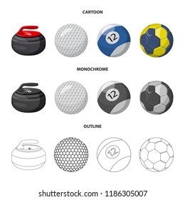 Vector illustration of sport and ball symbol. Collection of sport and athletic vector icon for stock.