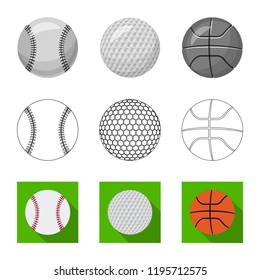 Vector illustration of sport and ball symbol. Collection of sport and athletic vector icon for stock.