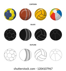 Vector illustration of sport and ball symbol. Collection of sport and athletic stock symbol for web.