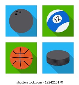 Vector illustration of sport and ball symbol. Collection of sport and athletic stock vector illustration.