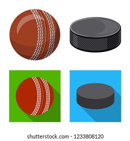 Vector illustration of sport and ball symbol. Set of sport and athletic vector icon for stock.