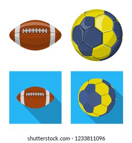 Vector illustration of sport and ball symbol. Collection of sport and athletic stock vector illustration.