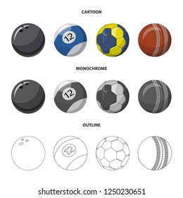 Vector illustration of sport and ball symbol. Collection of sport and athletic vector illustration.