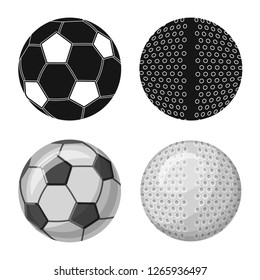 Vector illustration of sport and ball symbol. Set of sport and athletic stock vector illustration.