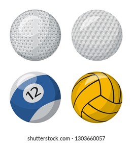 Vector illustration of sport and ball symbol. Set of sport and athletic vector icon for stock.