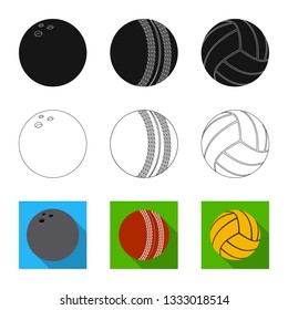 Vector illustration of sport and ball symbol. Set of sport and athletic stock vector illustration.