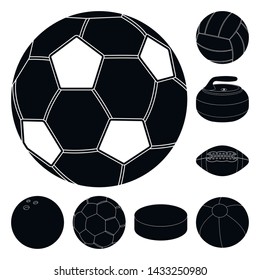 Vector illustration of sport and ball symbol. Set of sport and athletic stock vector illustration.
