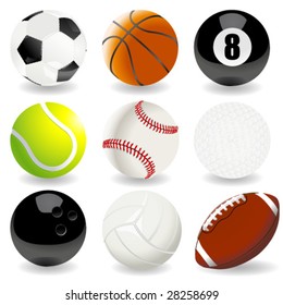 Vector illustration of sport balls