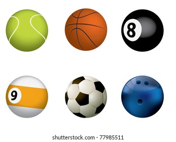 Vector illustration of sport balls