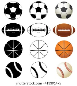 vector illustration of sport balls background