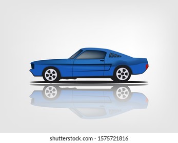 Vector illustration of sport blue car