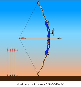 vector illustration sport bow and arrow, compound bow