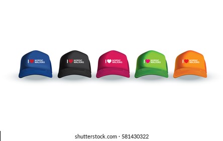 Vector illustration of sport cap. Realistic illustration of sport clothes.