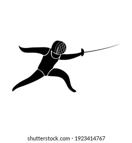 Vector illustration of sport fencing icon.