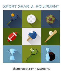 Vector Illustration of sport gear flat icon