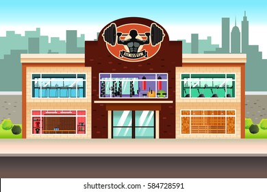 A vector illustration of sport health club or gymnasium