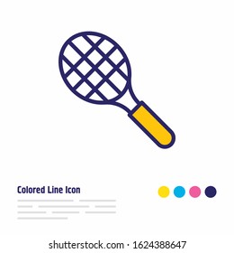 Vector illustration of sport icon colored line. Beautiful sport element also can be used as tennis rocket icon element.