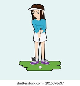 Vector and illustration of sport icon on isolated light blue background. Sporting event of golf.